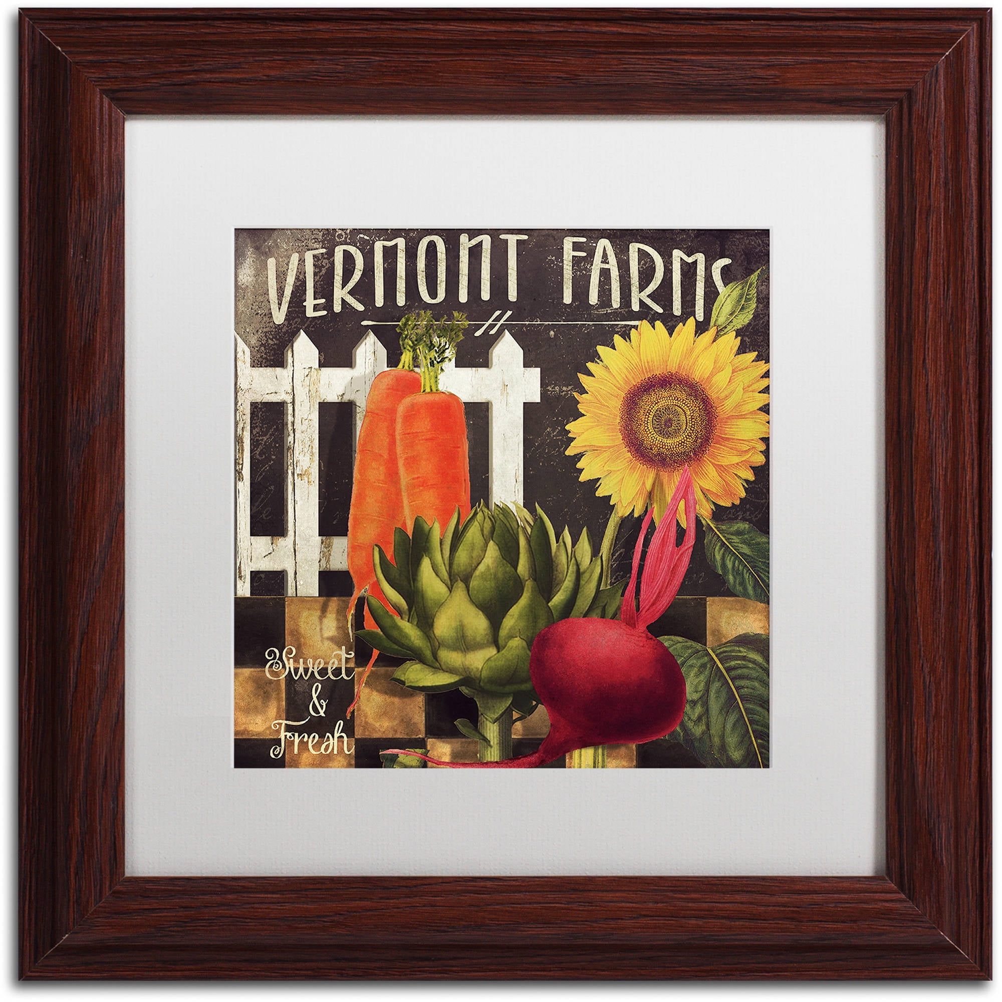 Trademark Fine Art "Vermont Farms VIII" Canvas Art by Color Bakery White Matte, Wood Frame
