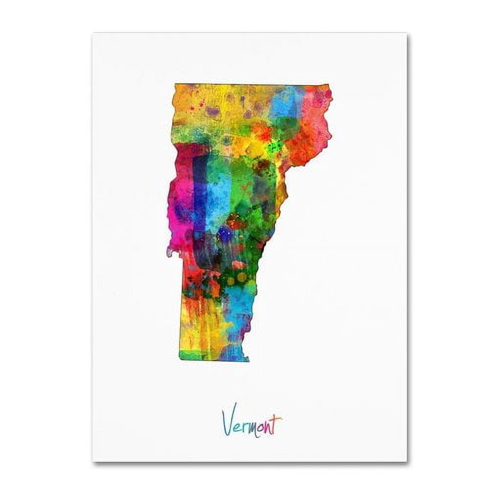 Trademark Fine Art "Vermont Map" Canvas Art by Michael Tompsett