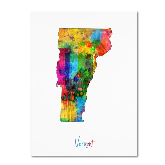 Trademark Fine Art "Vermont Map" Canvas Art by Michael Tompsett