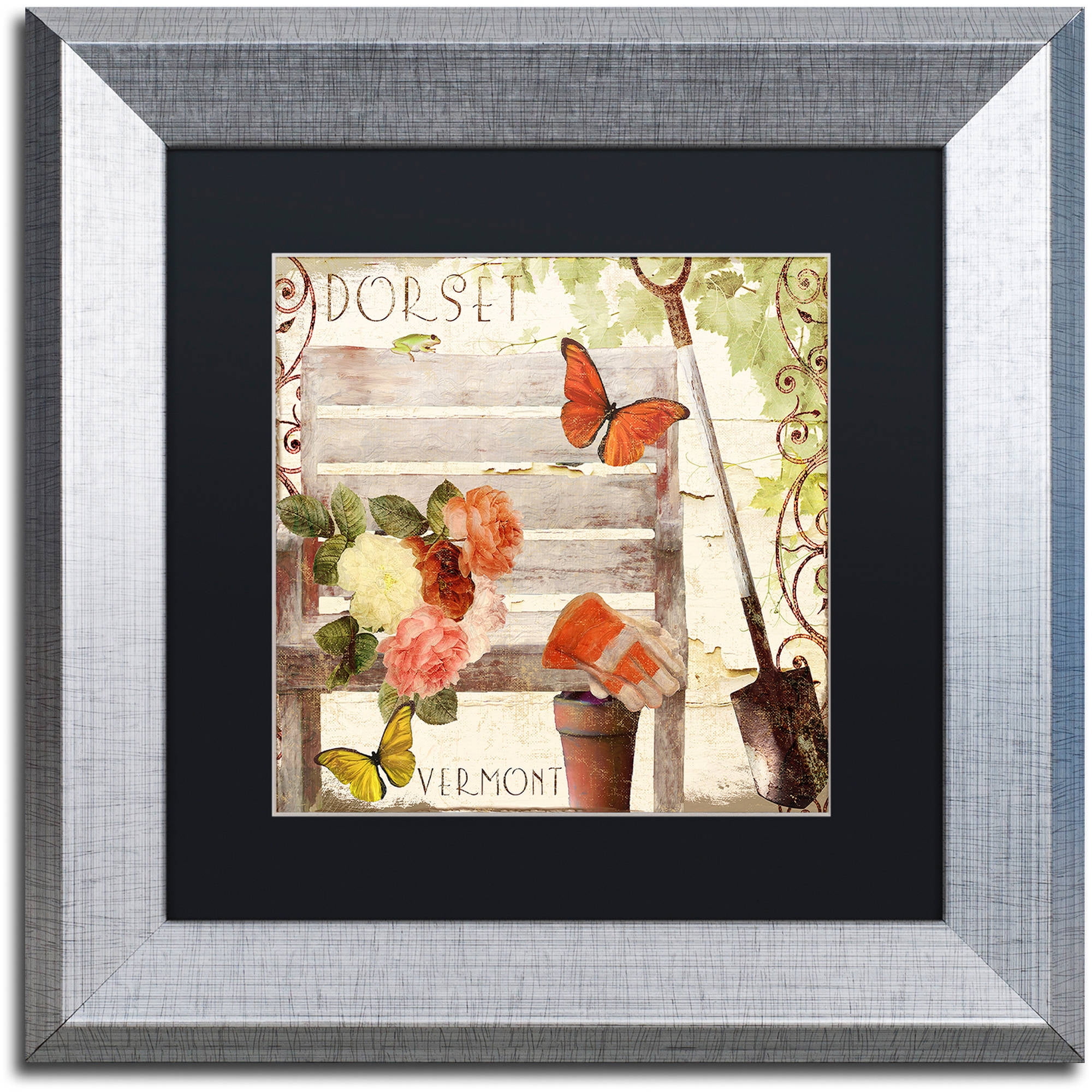 Trademark Fine Art "Vermont Summer IV" Canvas Art by Color Bakery Black Matte, Silver Frame