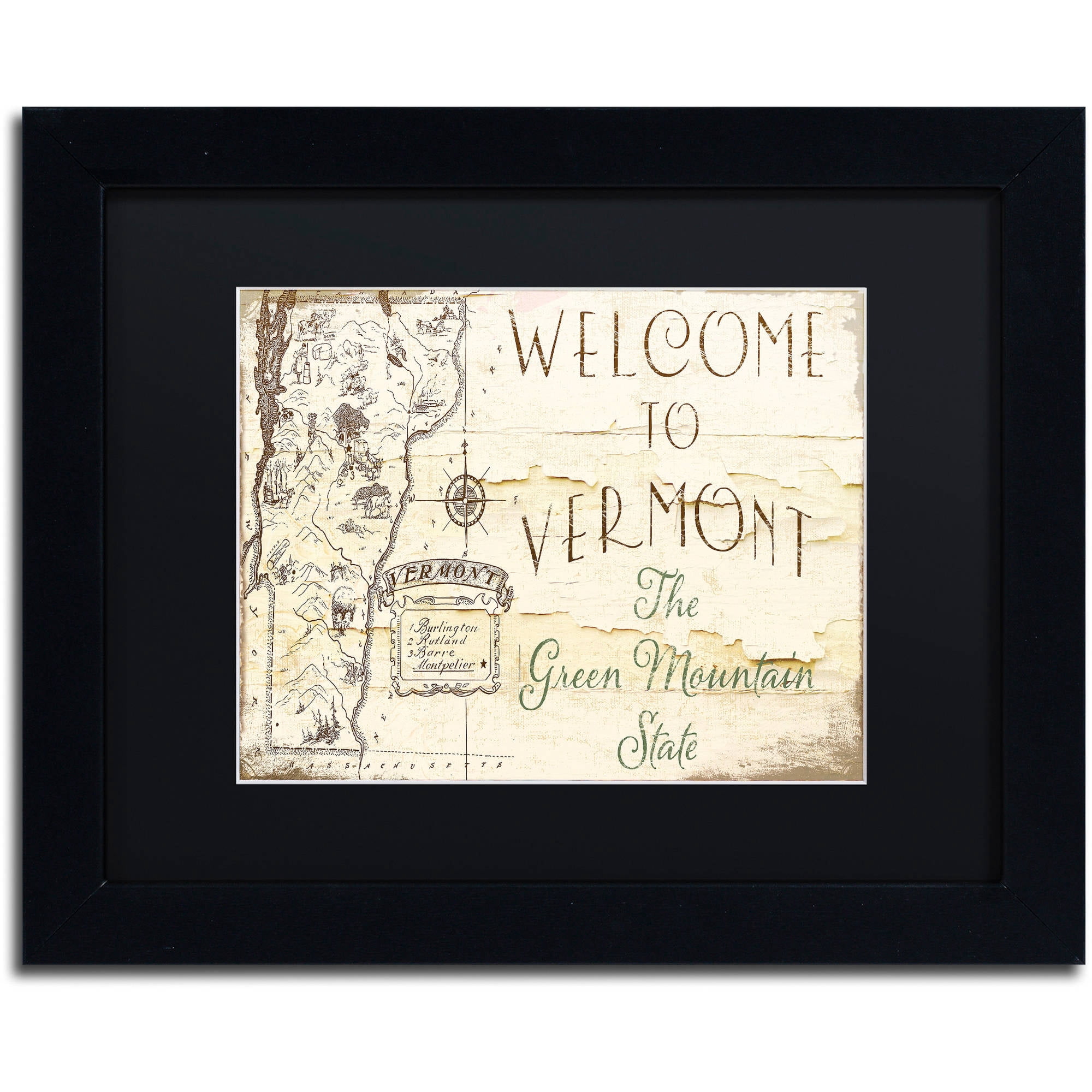 Trademark Fine Art "Vermont Summer IX" Canvas Art by Color Bakery Black Matte, Black Frame