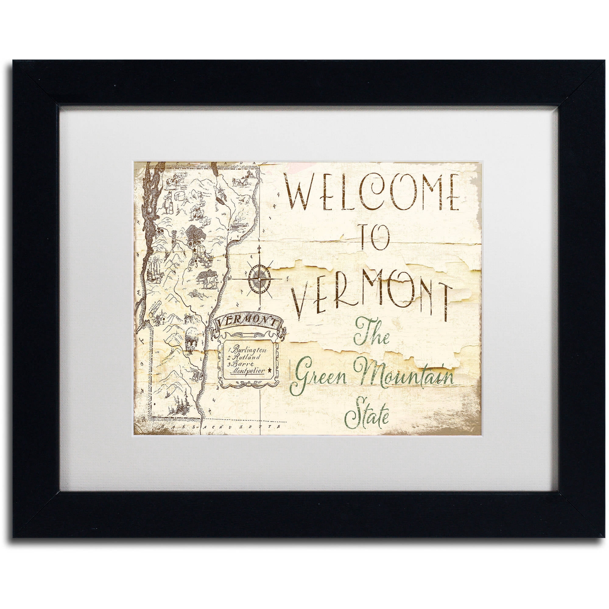 Trademark Fine Art "Vermont Summer IX" Canvas Art by Color Bakery White Matte, Black Frame