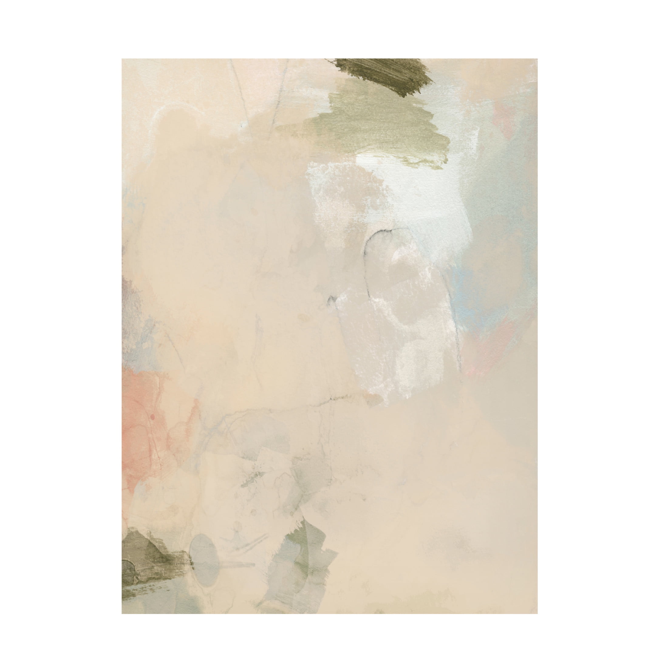Muted Pastel Abstract Canvas Art in Soft Hues, 24x32