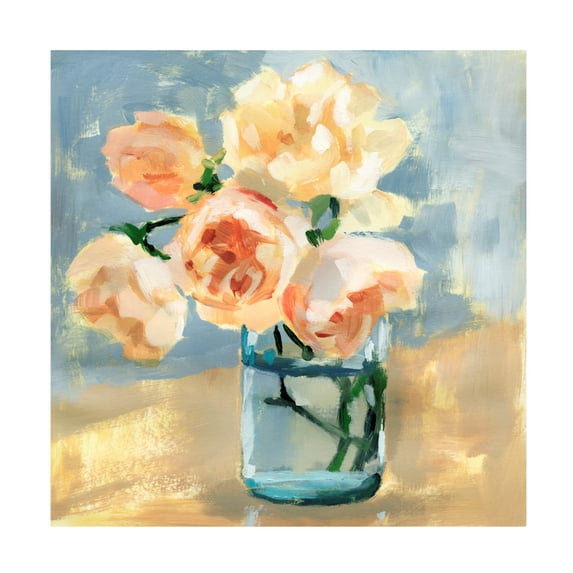 Trademark Fine Art Victoria Barnes Peonies in Mason Jar I Canvas Wall Art