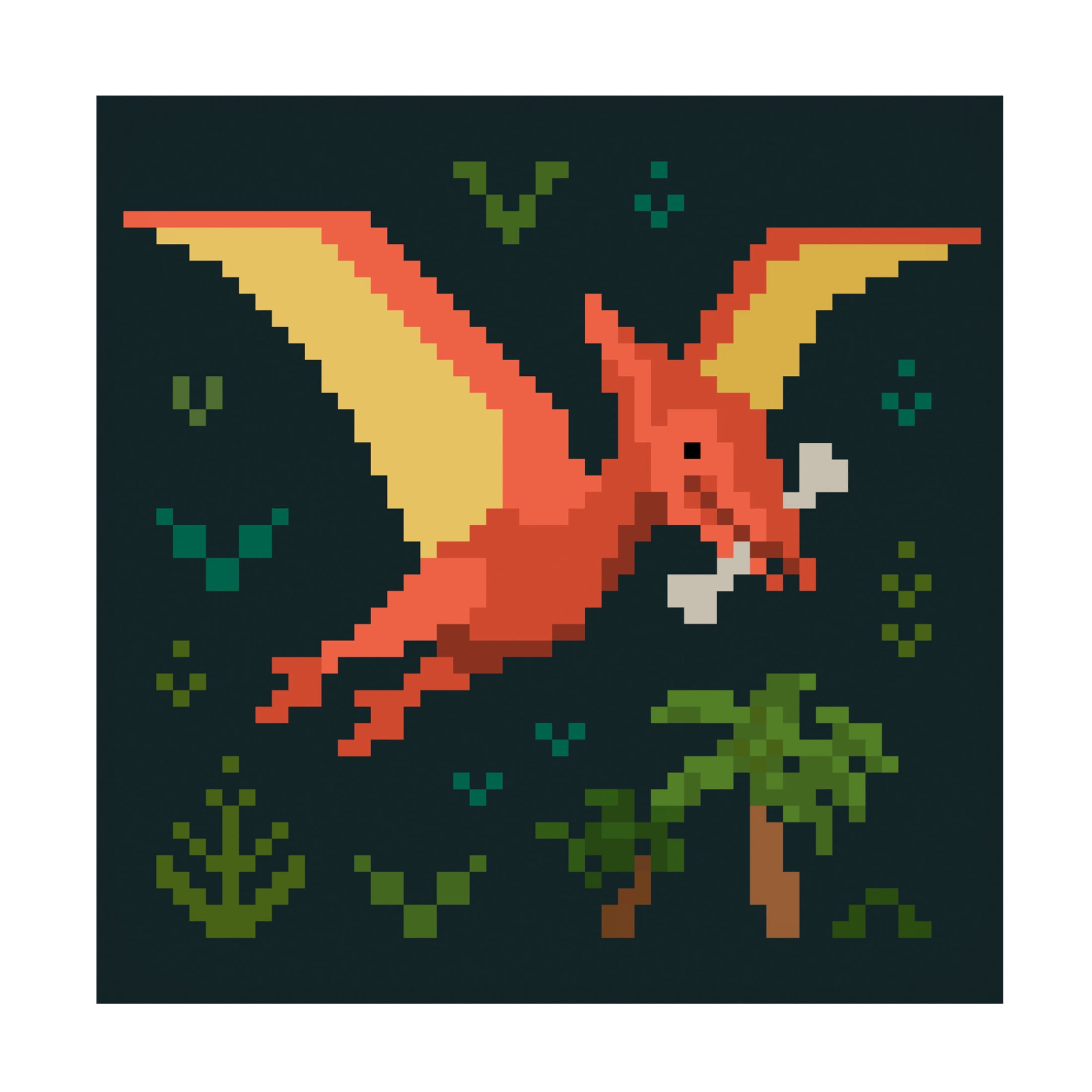 Trademark Fine Art Victoria Barnes  Pixel Dinos III Canvas Wall Art