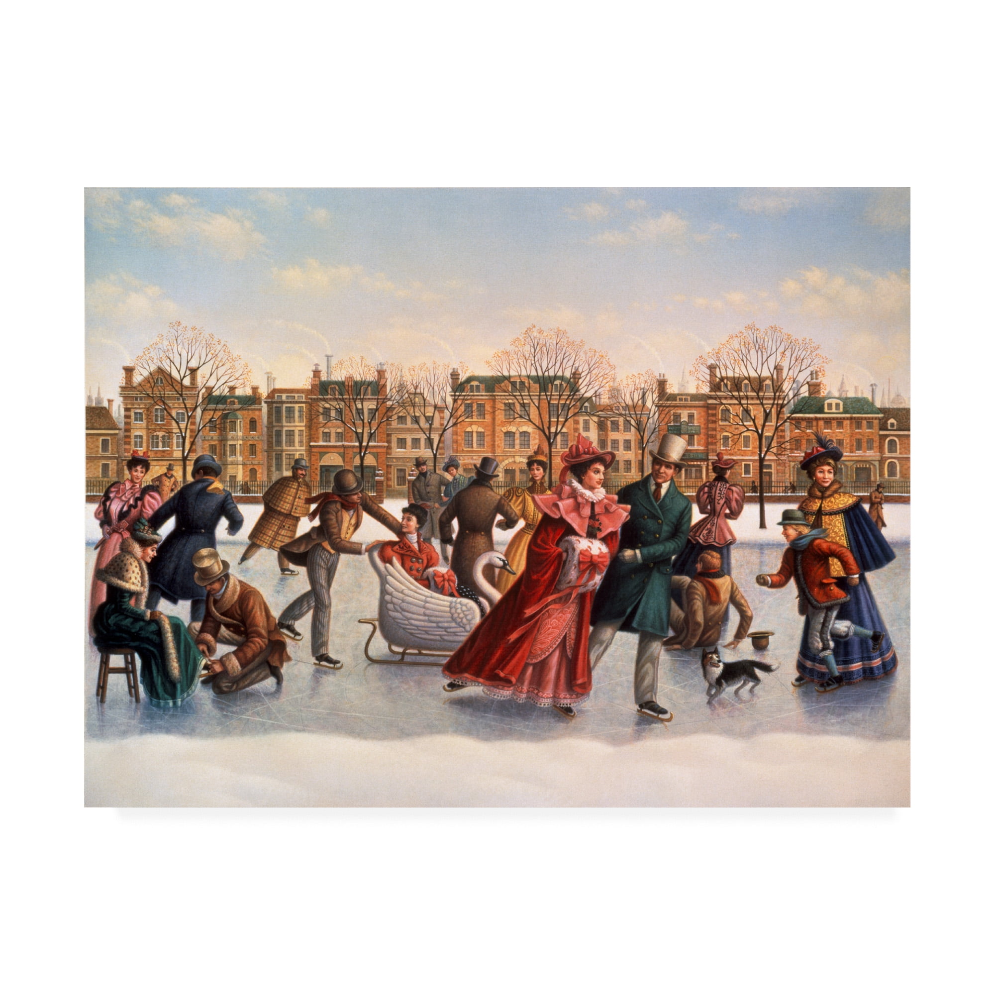 Trademark Fine Art 'Victorian Skaters' Canvas Art by Dan Craig