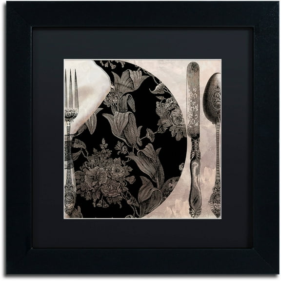 Trademark Fine Art "Victorian Table I" Canvas Art by Color Bakery Black Matte, Black Frame