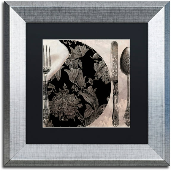 Trademark Fine Art "Victorian Table I" Canvas Art by Color Bakery Black Matte, Silver Frame
