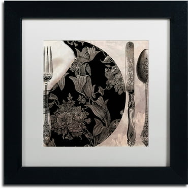 Trademark Fine Art "Victorian Table I" Canvas Art by Color Bakery White Matte, Black Frame