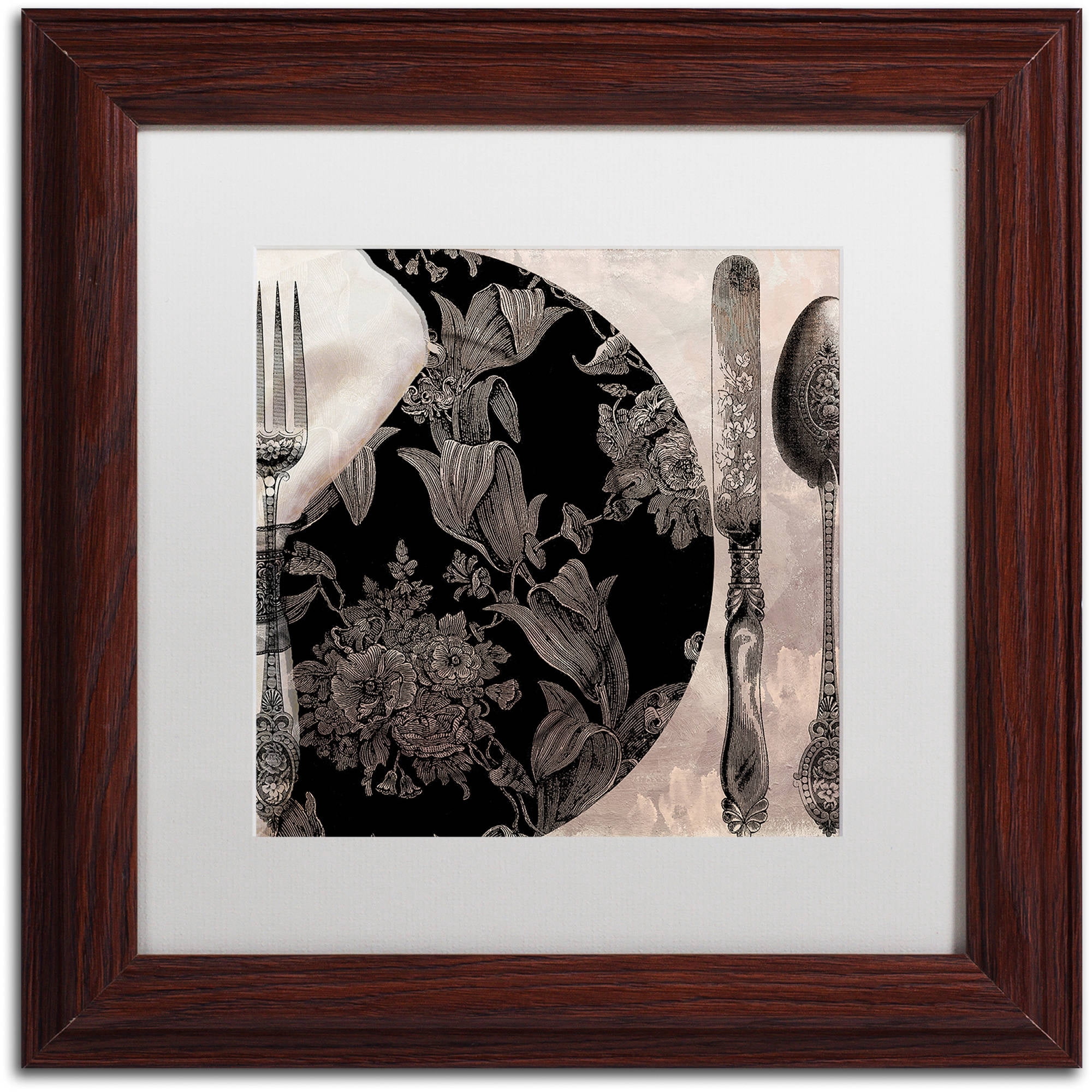 Trademark Fine Art "Victorian Table I" Canvas Art by Color Bakery White Matte, Wood Frame
