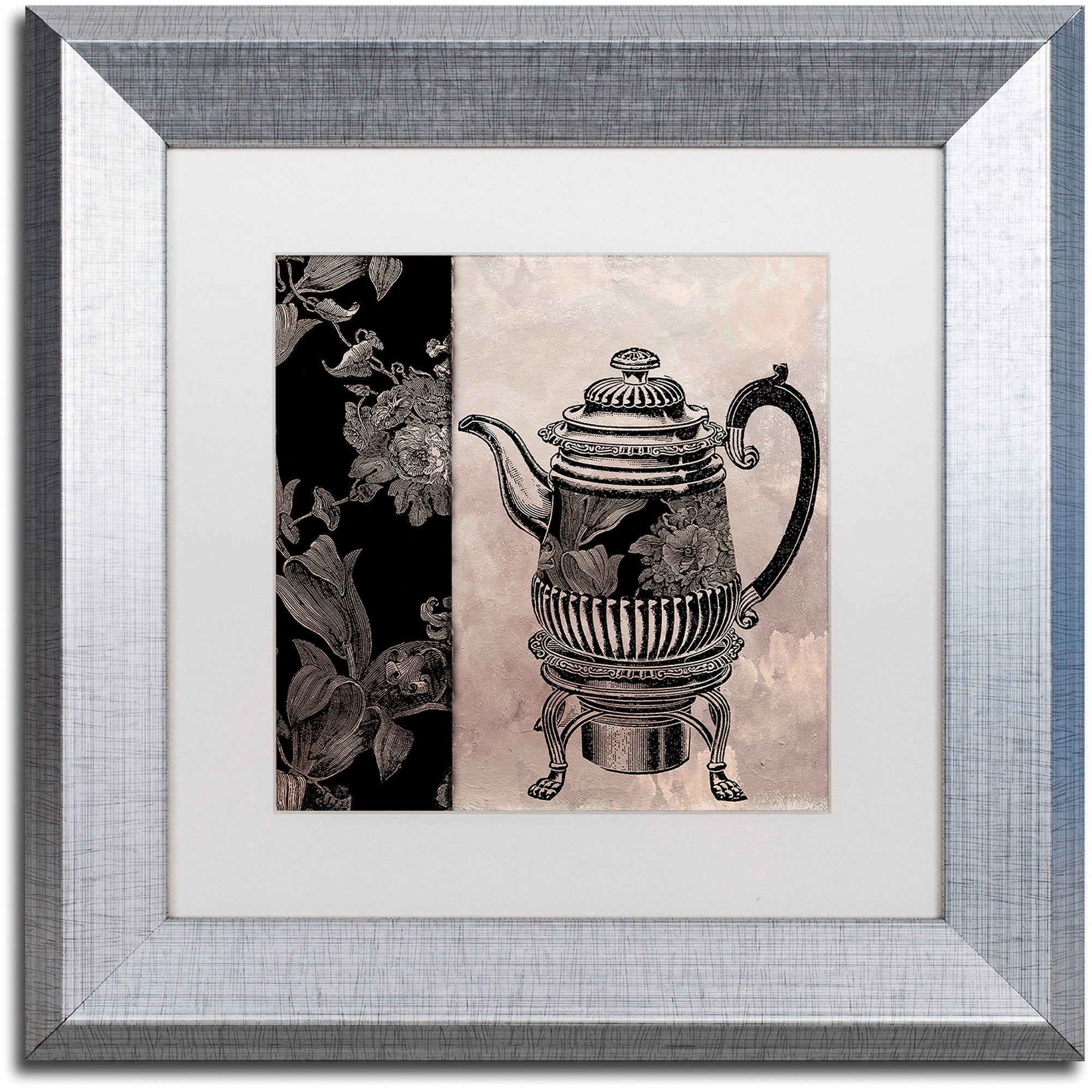 Trademark Fine Art "Victorian Table III" Canvas Art by Color Bakery White Matte, Silver Frame
