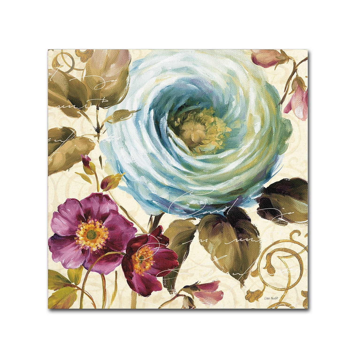 24" x 24" Multicolor Floral Canvas Art Print