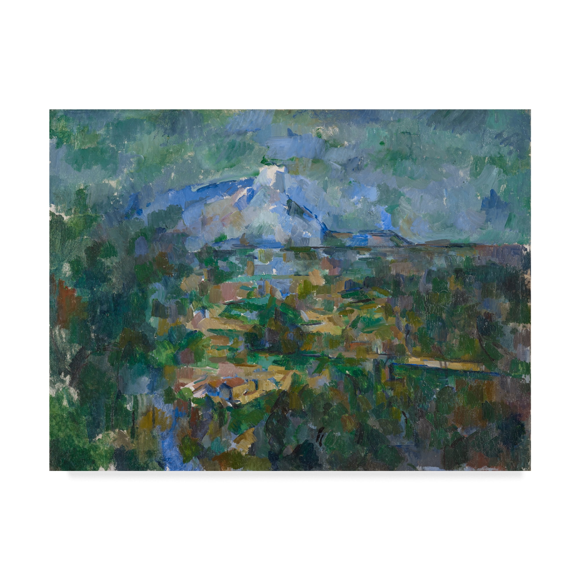 Large Multicolor Abstract Landscape Canvas Art with Wood Frame