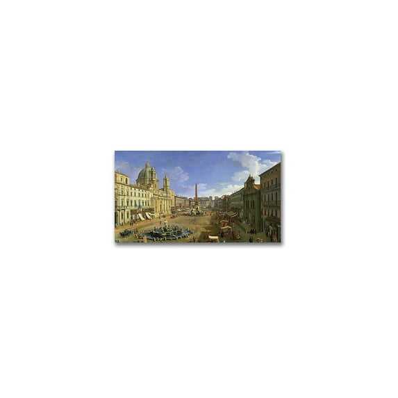 Trademark Fine Art "View Of The Piazza Navona, Rome" Canvas Wall Art by Canatello