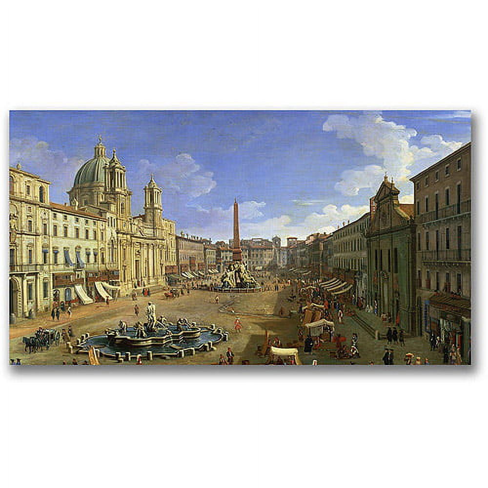 Trademark Fine Art "View Of The Piazza Navona, Rome" Canvas Wall Art by Canatello