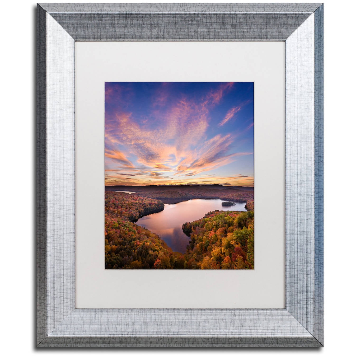 Trademark Fine Art "View from the Ledge" Canvas Art by Michael Blanchette Photography White Matte, Silver Frame