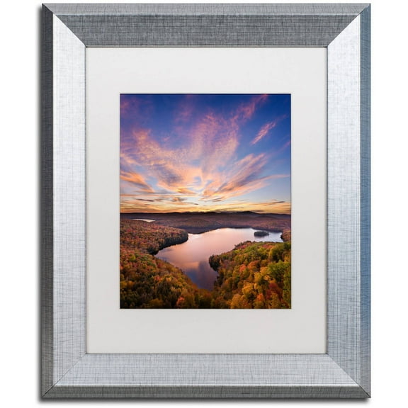 Trademark Fine Art "View from the Ledge" Canvas Art by Michael Blanchette Photography White Matte, Silver Frame