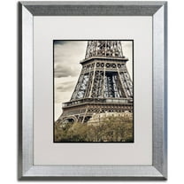 Trademark Fine Art "View of the Eiffel Tower" Canvas Art by Philippe Hugonnard, White Matte, Silver Frame