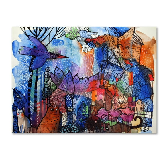 Trademark Fine Art 'Village' Canvas Art by Oxana Ziaka