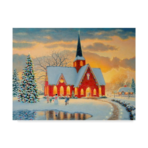 Trademark Fine Art 'Village Church' Canvas Art by Heather Burns