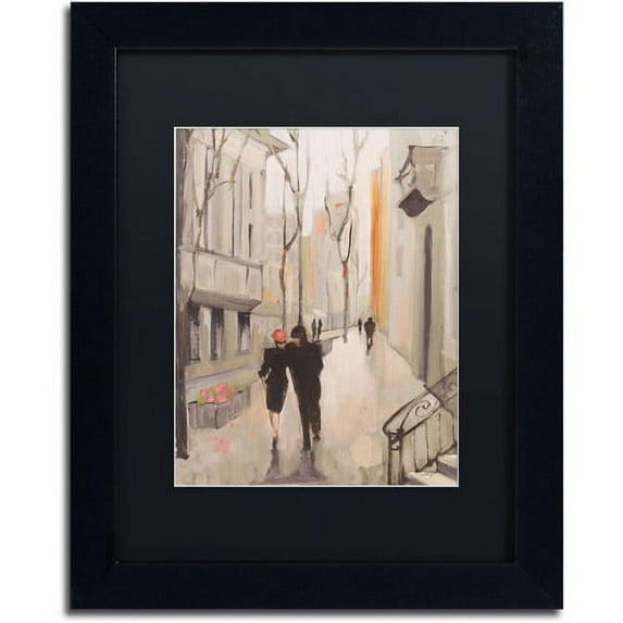 Trademark Fine Art "Village Promenade Neutral" Canvas Art by Julia Purinton, Black Matte, Black Frame