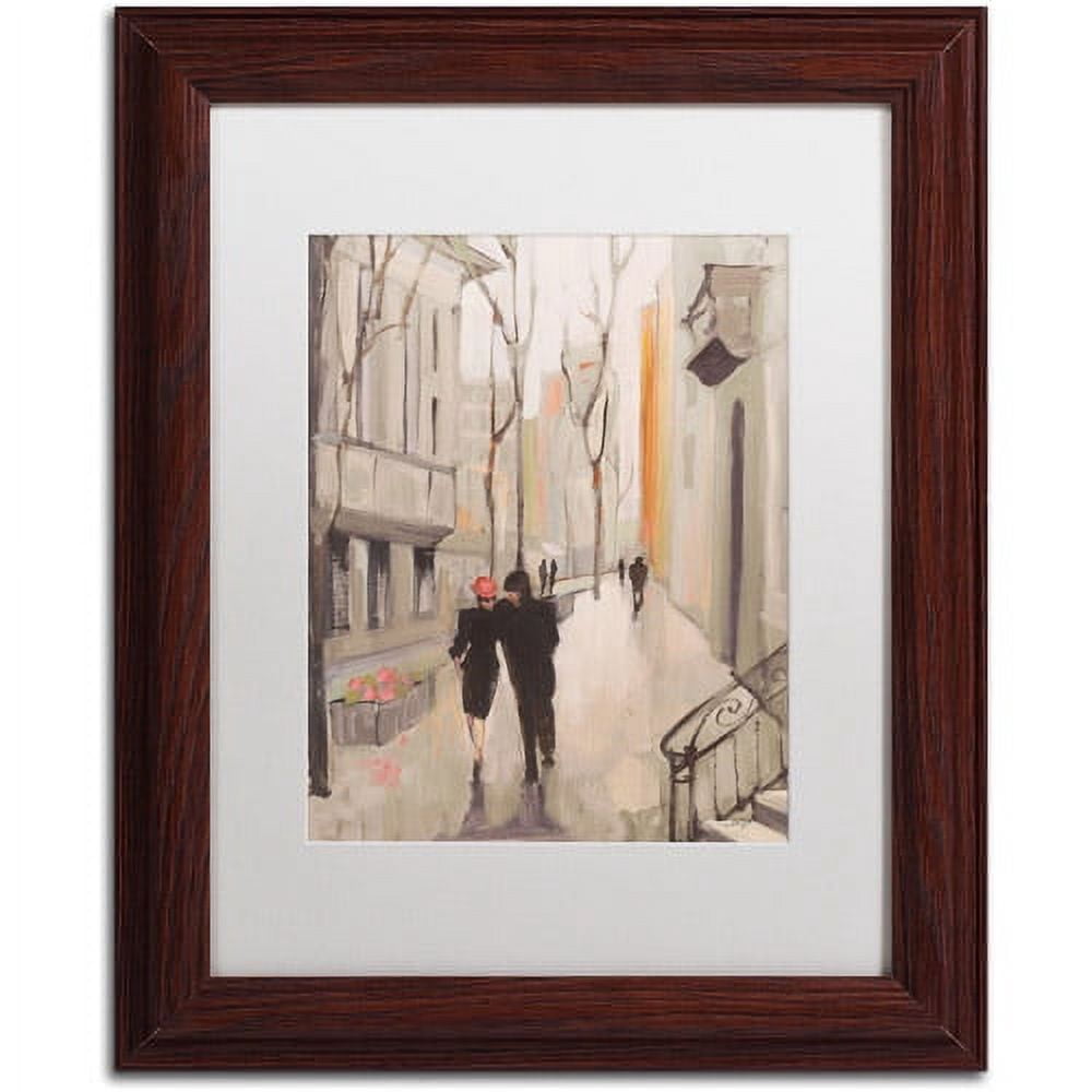 Trademark Fine Art "Village Promenade Neutral" Canvas Art by Julia Purinton, White Matte, Wood Frame