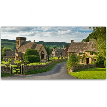 Trademark Fine Art "Village with a View" Canvas Art by Adam Burton
