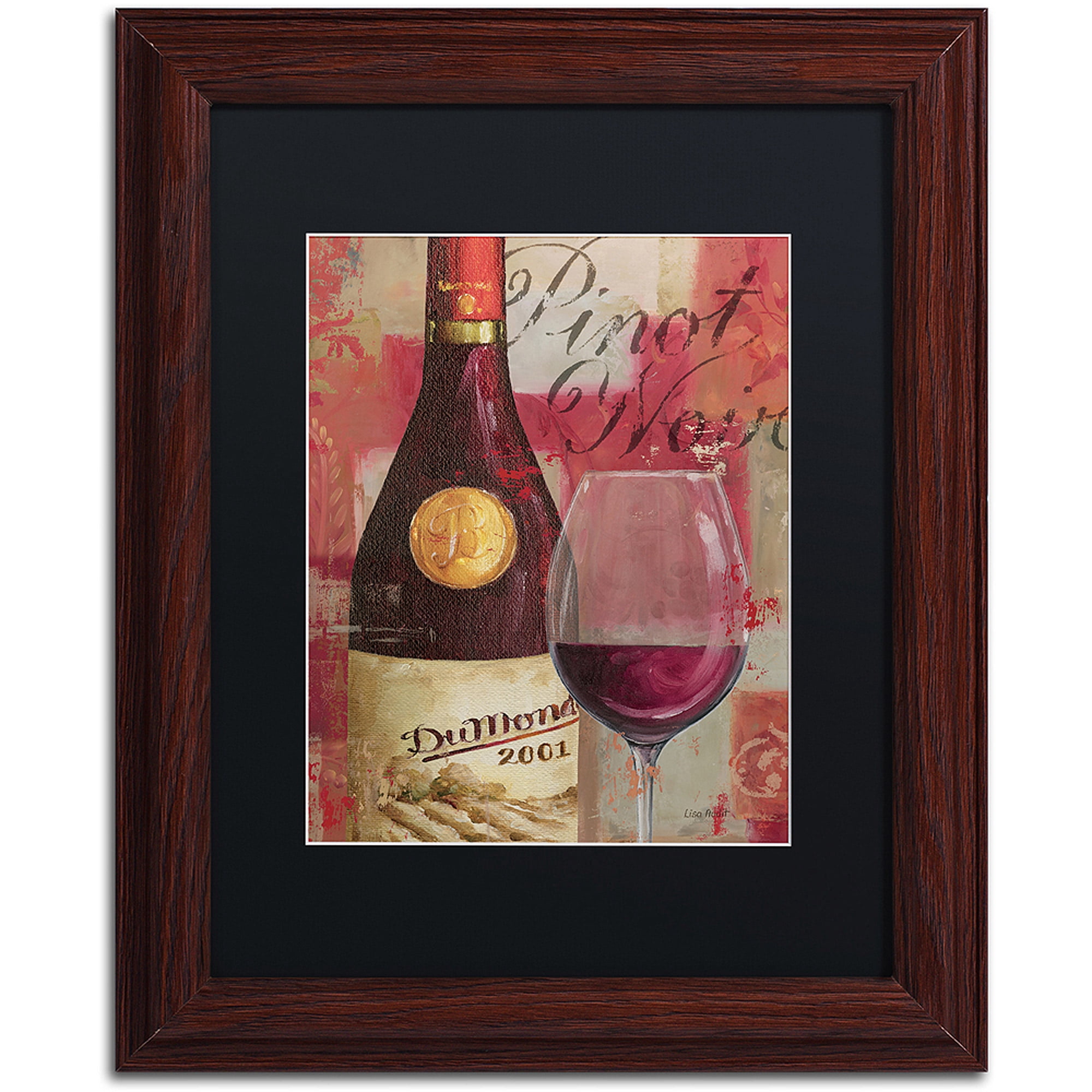 Trademark Fine Art "Vin Abstract I" Canvas Art by Lisa Audit, Black Matte, Wood Frame