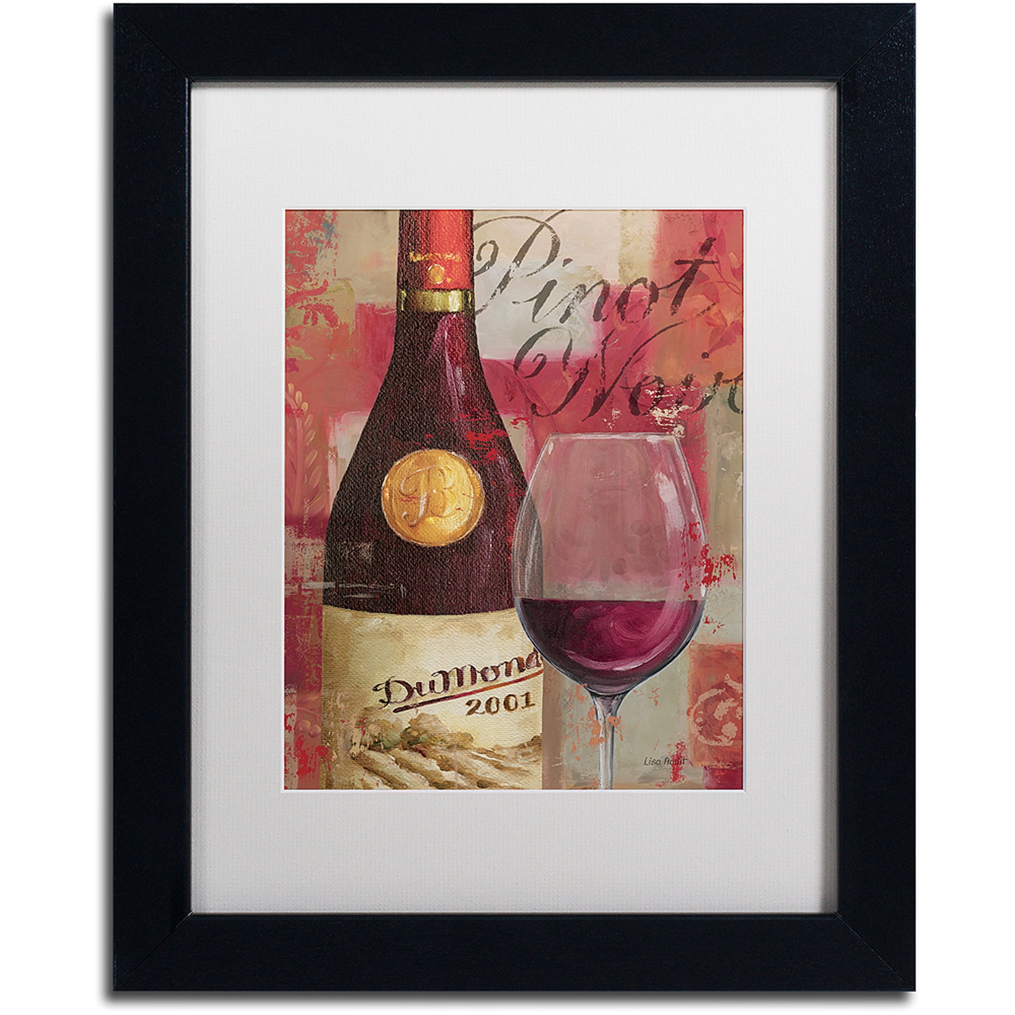 Trademark Fine Art "Vin Abstract I" Canvas Art by Lisa Audit, White Matte, Black Frame
