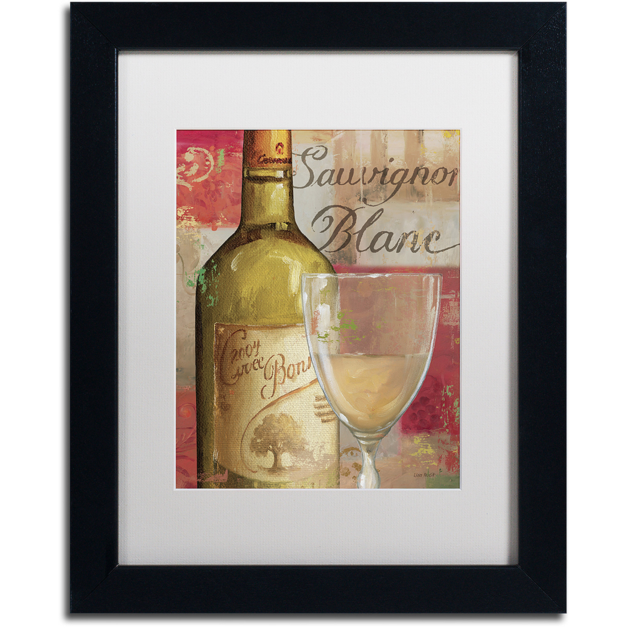 Trademark Fine Art "Vin Abstract II" Canvas Art by Lisa Audit, White Matte, Black Frame
