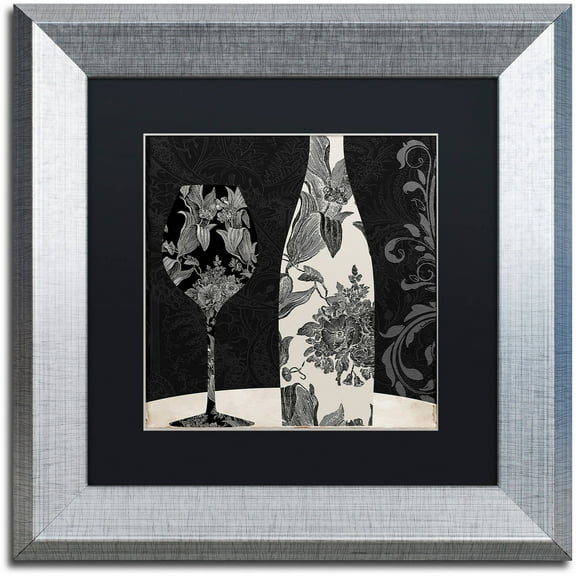 Trademark Fine Art "Vin Elegant I" Canvas Art by Color Bakery Black Matte, Silver Frame