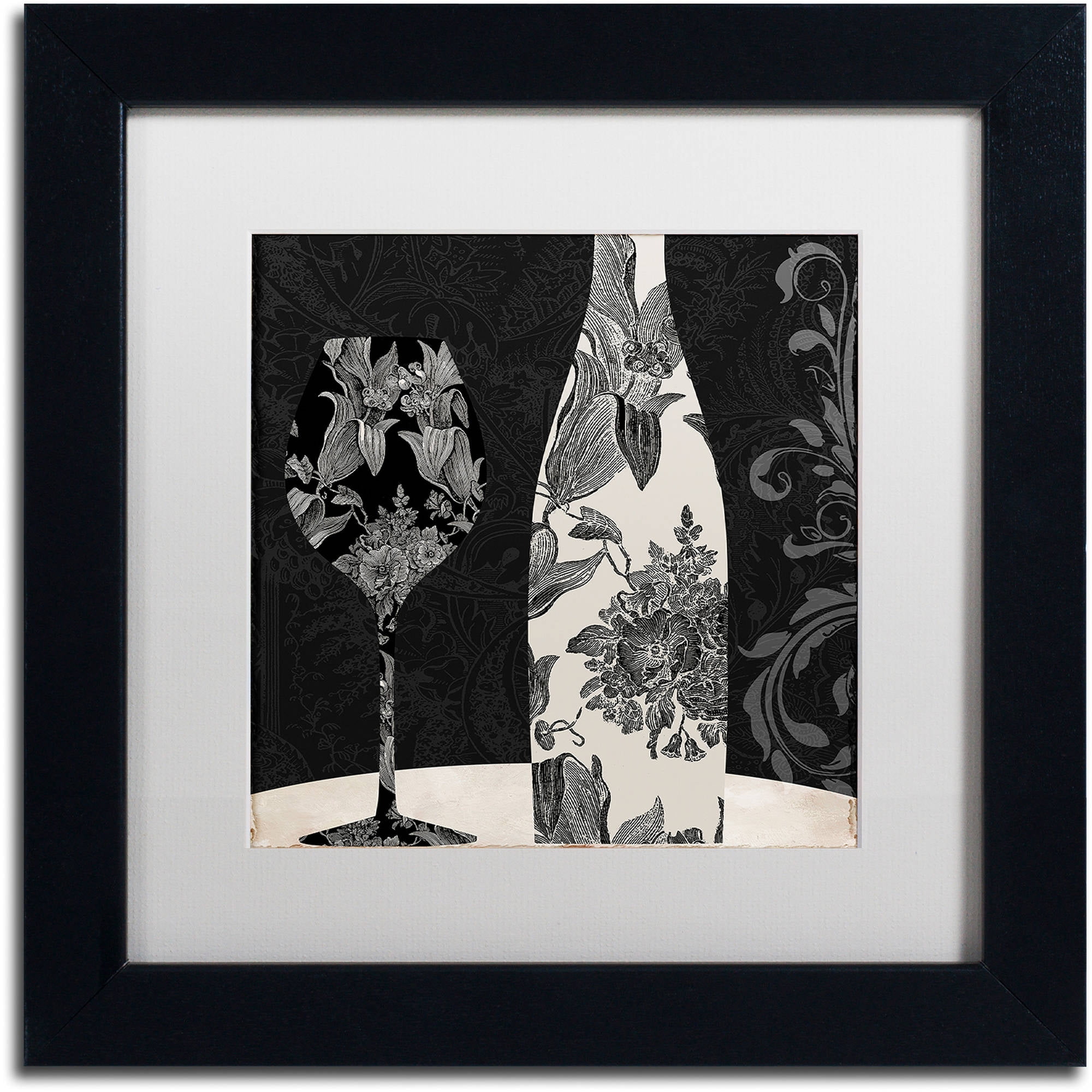 Trademark Fine Art "Vin Elegant I" Canvas Art by Color Bakery White Matte, Black Frame