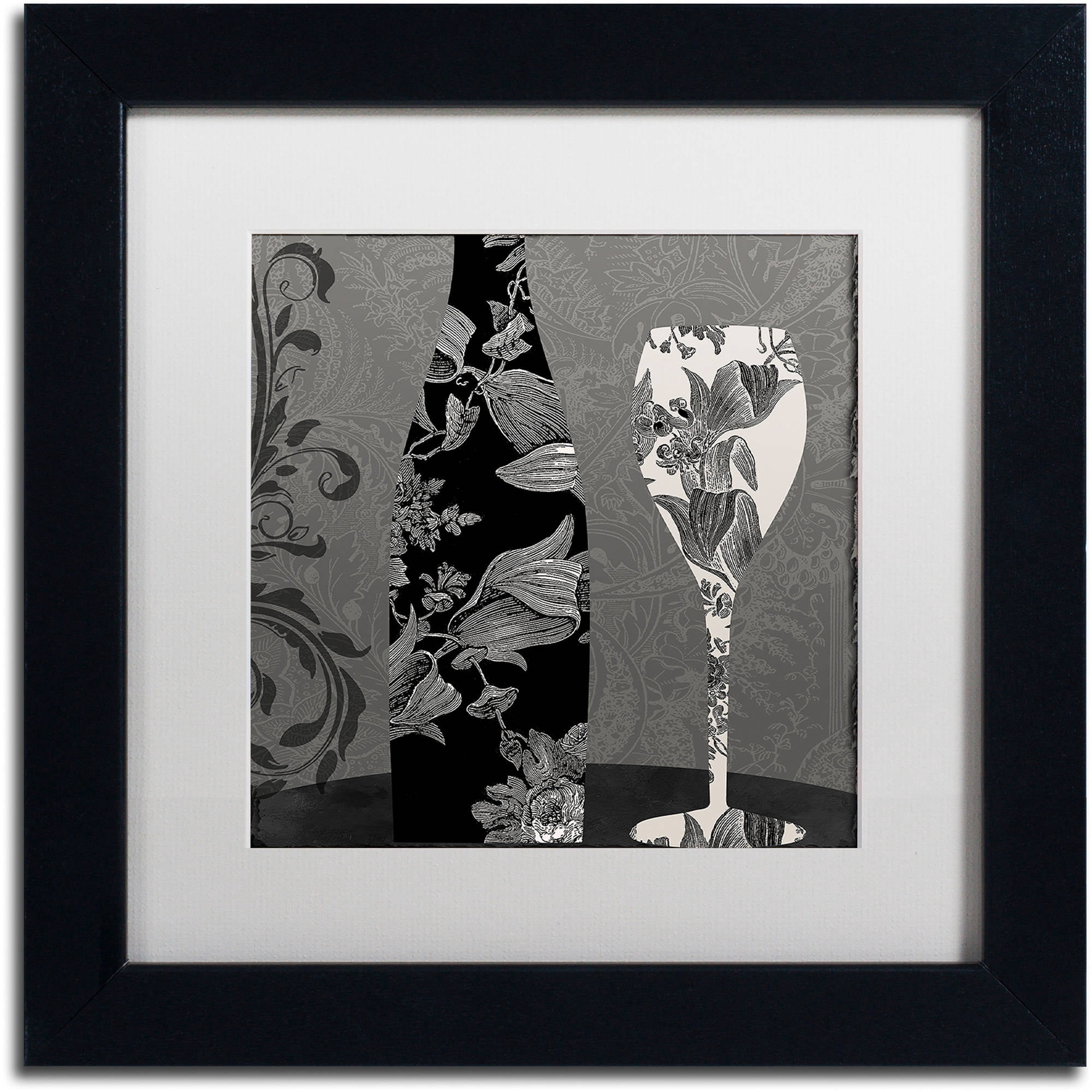 Trademark Fine Art "Vin Elegant II" Canvas Art by Color Bakery White Matte, Black Frame