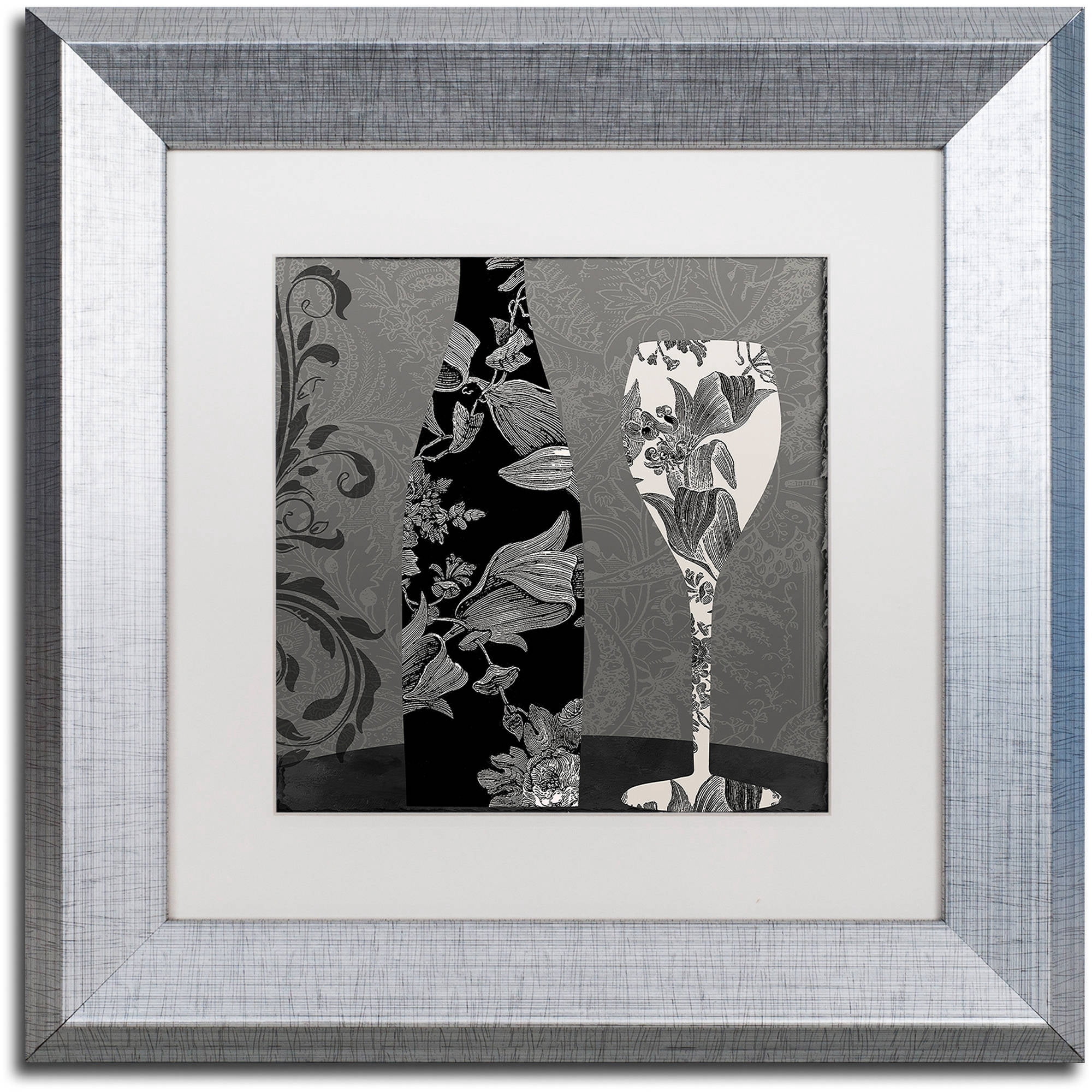 Trademark Fine Art "Vin Elegant II" Canvas Art by Color Bakery White Matte, Silver Frame