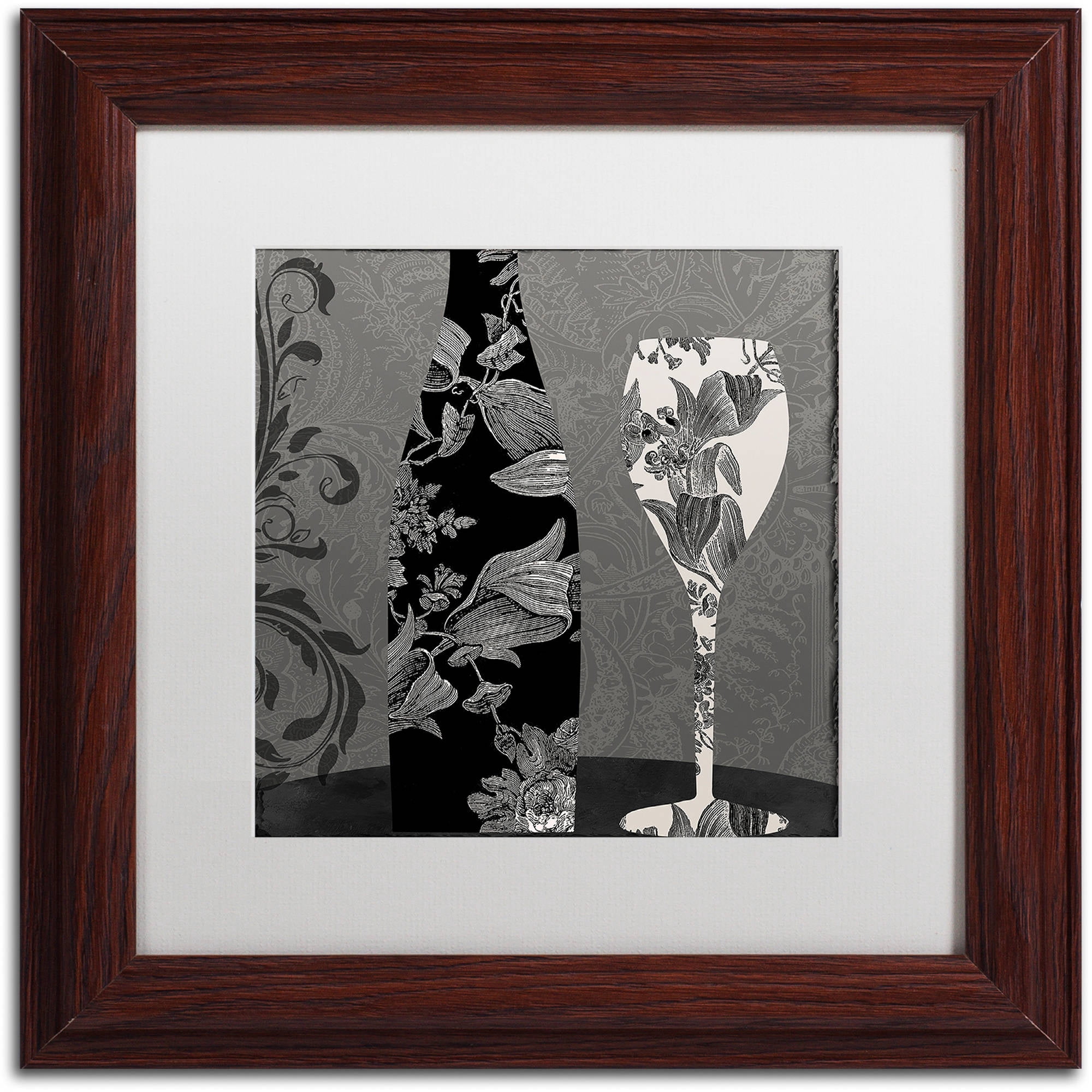Trademark Fine Art "Vin Elegant II" Canvas Art by Color Bakery White Matte, Wood Frame