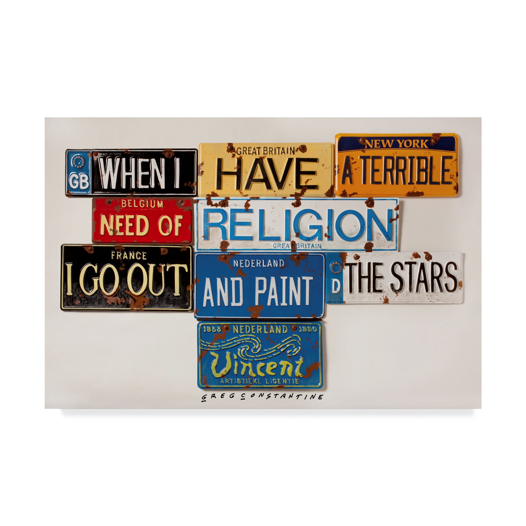 Trademark Fine Art 'Vincent Need Religion' Canvas Art by Gregory Constantine