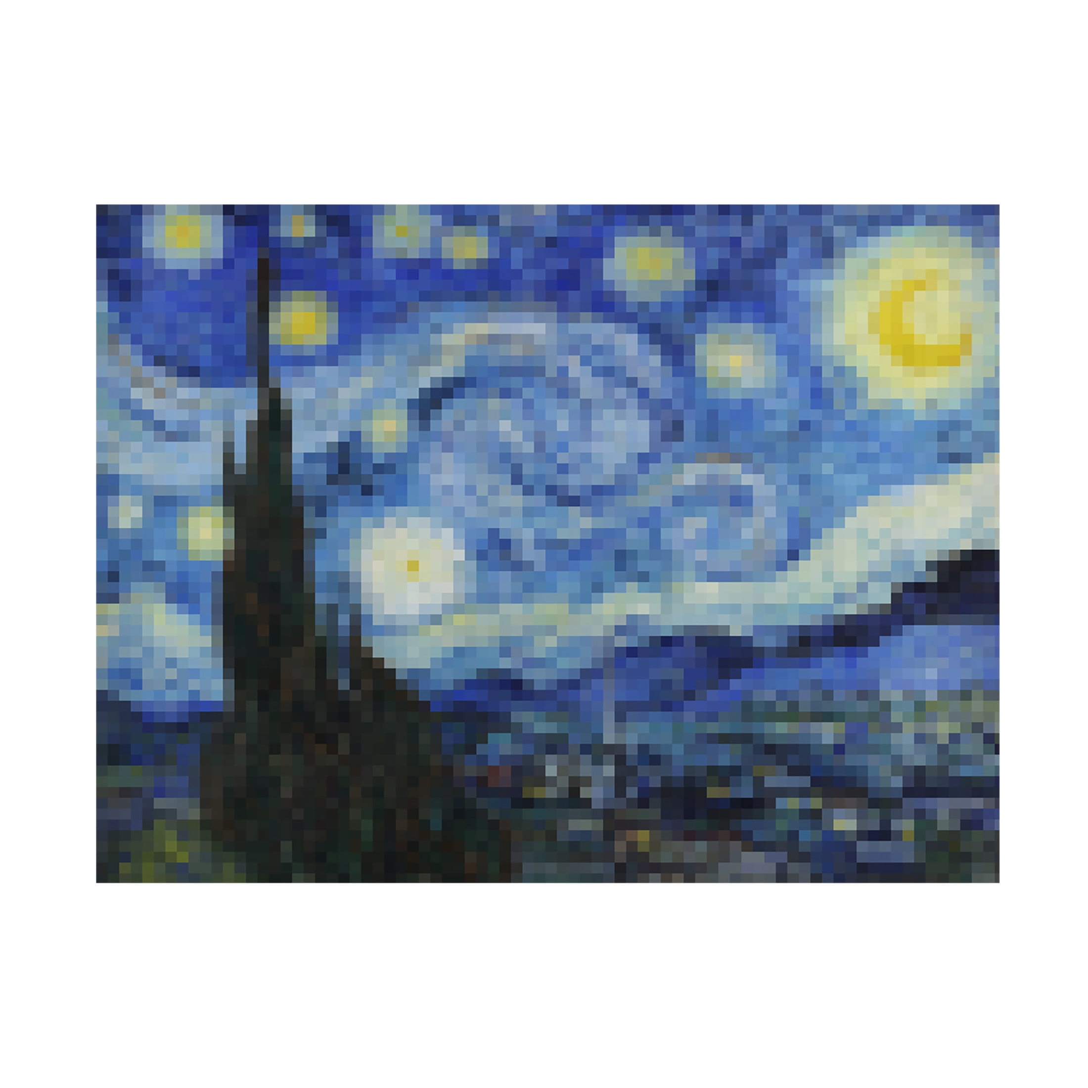 Trademark Fine Art Vincent Van Gogh  Pixelated Starry Night Canvas Wall Art
