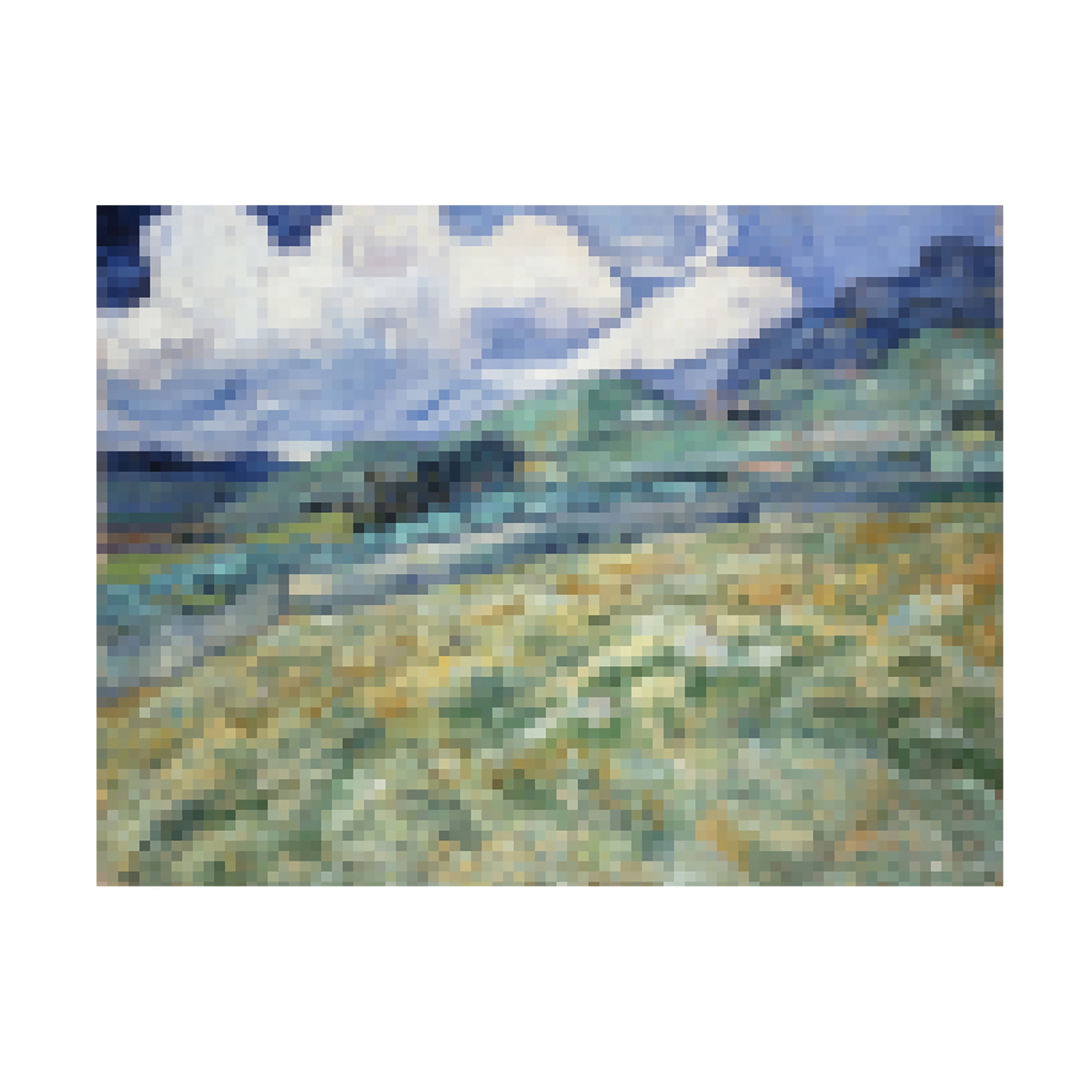 Trademark Fine Art Vincent Van Gogh  Pixelated Van Gogh Landscape I Canvas Wall Art