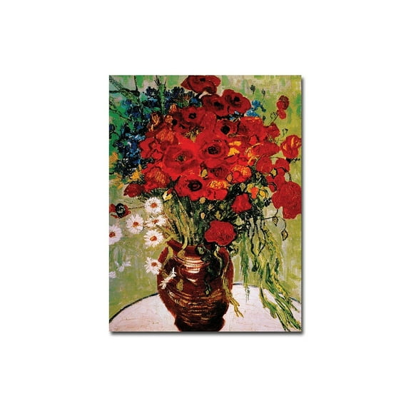 Trademark Fine Art Vincent van Gogh 'Dasies & Poppies' Canvas Art 36x48 Inches (M223-C3648GG)