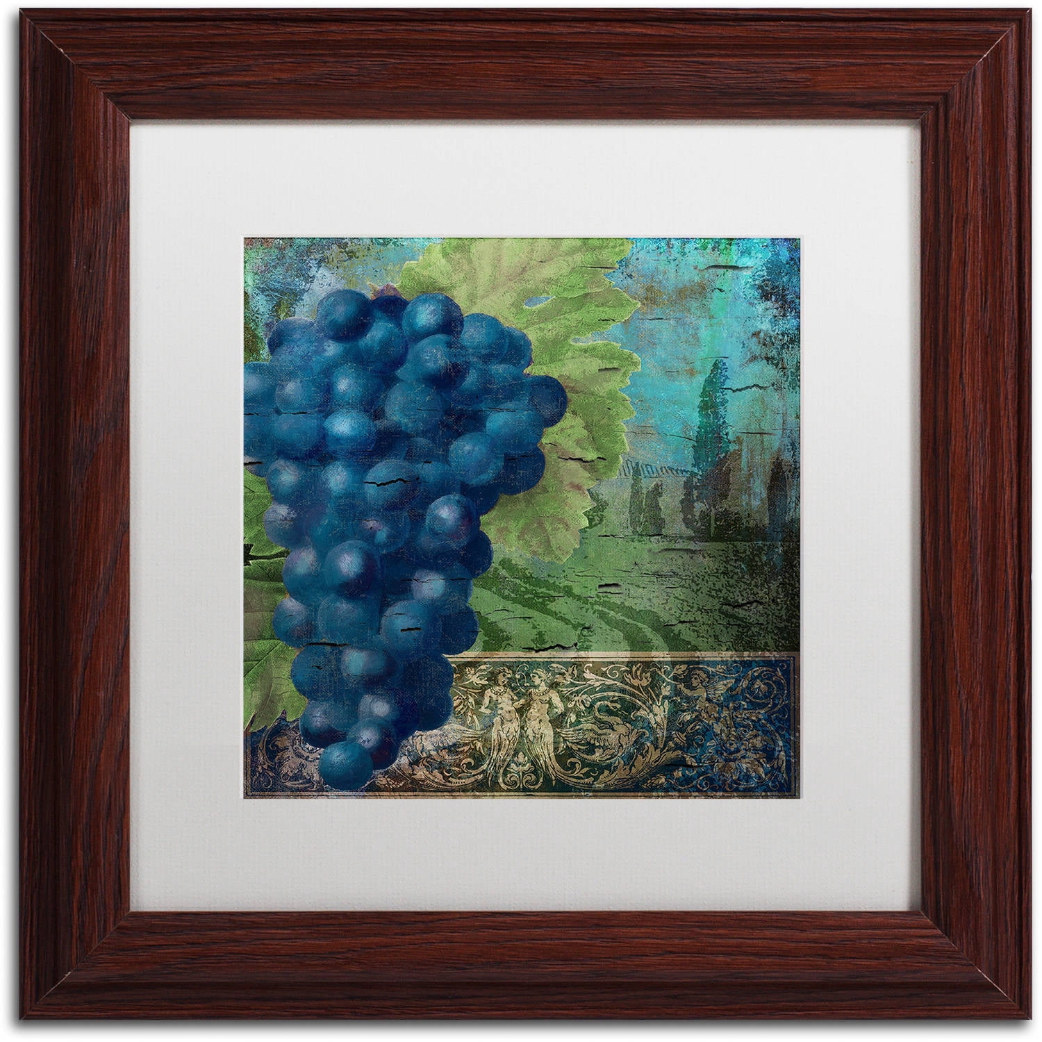 Trademark Fine Art "Vino Blu Two" Canvas Art by Color Bakery White Matte, Wood Frame