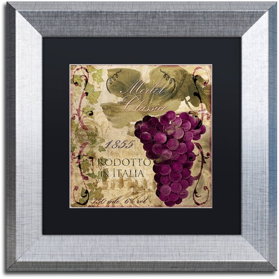 Trademark Fine Art "Vino Italiano I" Canvas Art by Color Bakery Black Matte, Silver Frame