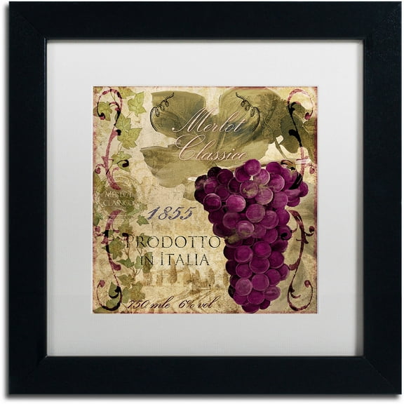 Trademark Fine Art "Vino Italiano I" Canvas Art by Color Bakery White Matte, Black Frame