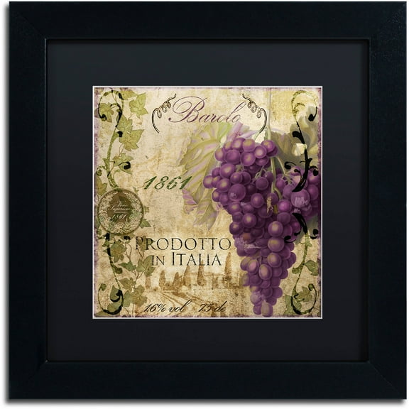 Trademark Fine Art "Vino Italiano II" Canvas Art by Color Bakery Black Matte, Black Frame