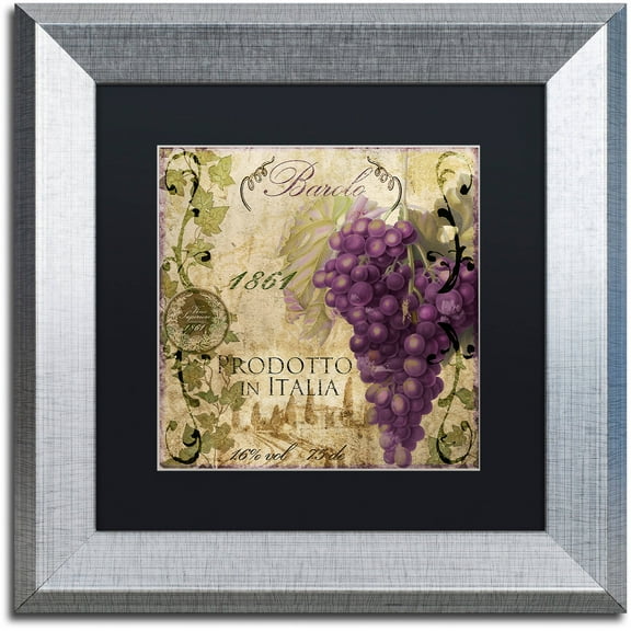 Trademark Fine Art "Vino Italiano II" Canvas Art by Color Bakery Black Matte, Silver Frame