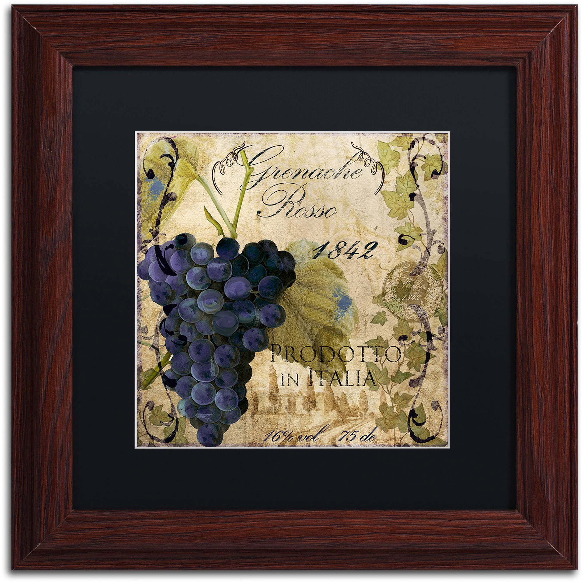 Trademark Fine Art "Vino Italiano III" Canvas Art by Color Bakery Black Matte, Wood Frame