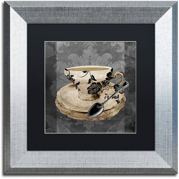 Trademark Fine Art "Vintage Cafe I" Canvas Art by Color Bakery Black Matte, Silver Frame
