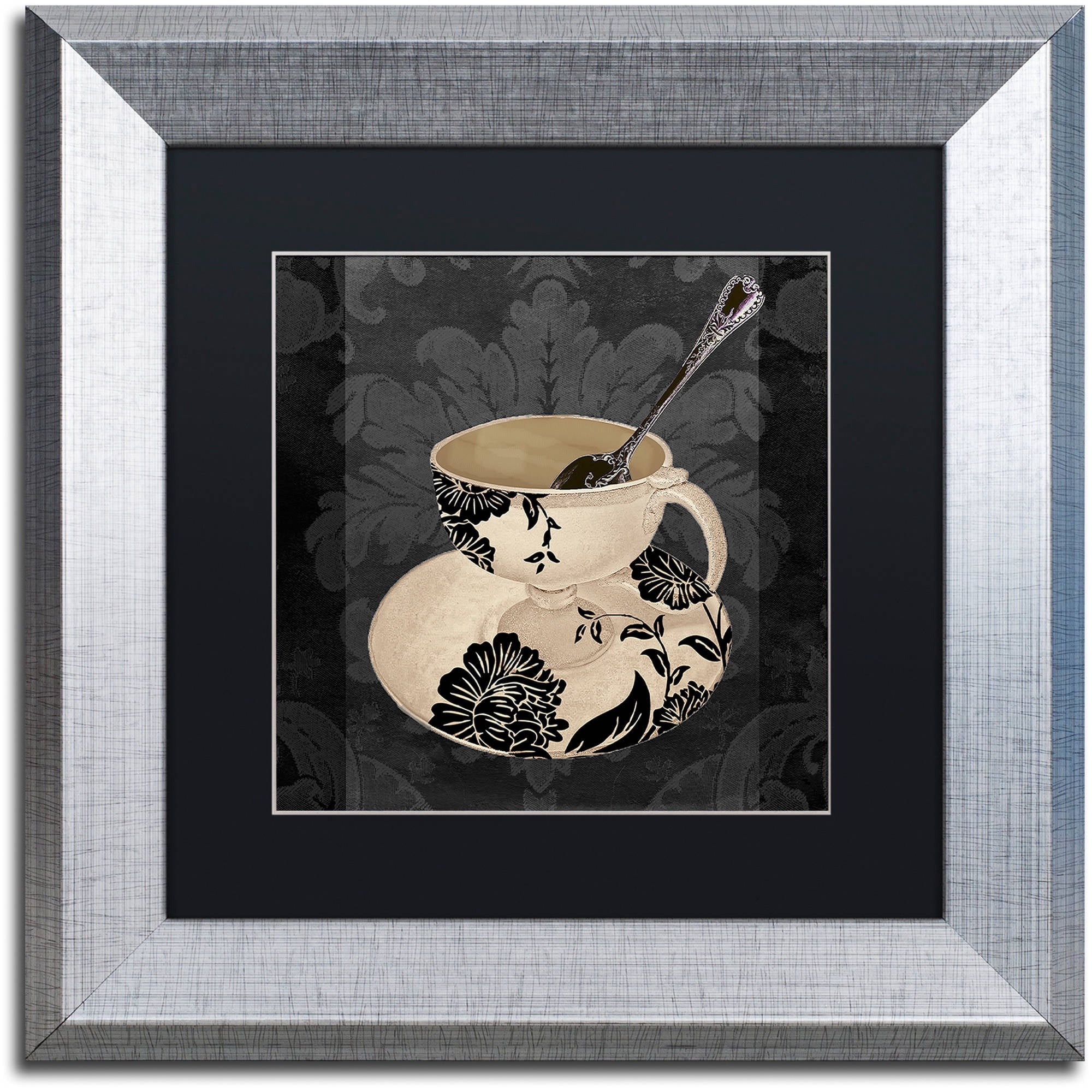 Trademark Fine Art "Vintage Cafe II" Canvas Art by Color Bakery Black Matte, Silver Frame