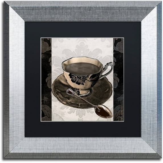 Trademark Fine Art "Vintage Cafe IV" Canvas Art by Color Bakery Black Matte, Silver Frame