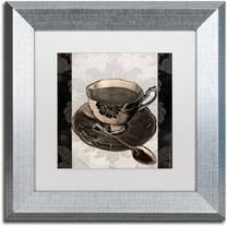 Trademark Fine Art "Vintage Cafe IV" Canvas Art by Color Bakery White Matte, Silver Frame