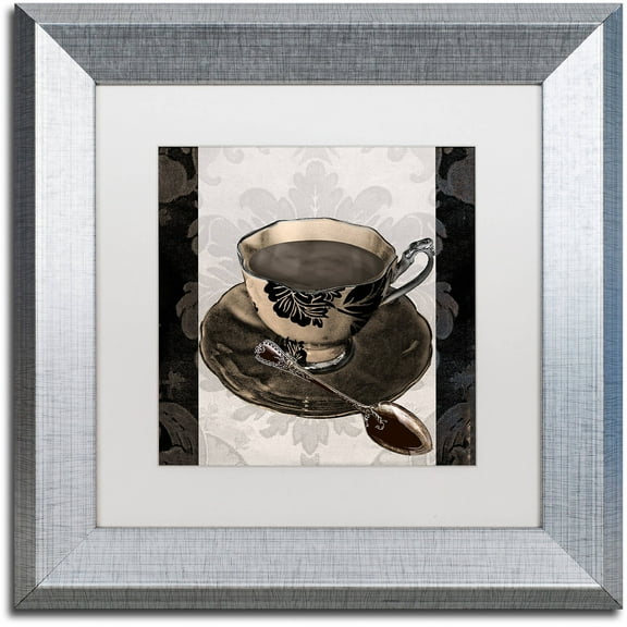 Trademark Fine Art "Vintage Cafe IV" Canvas Art by Color Bakery White Matte, Silver Frame